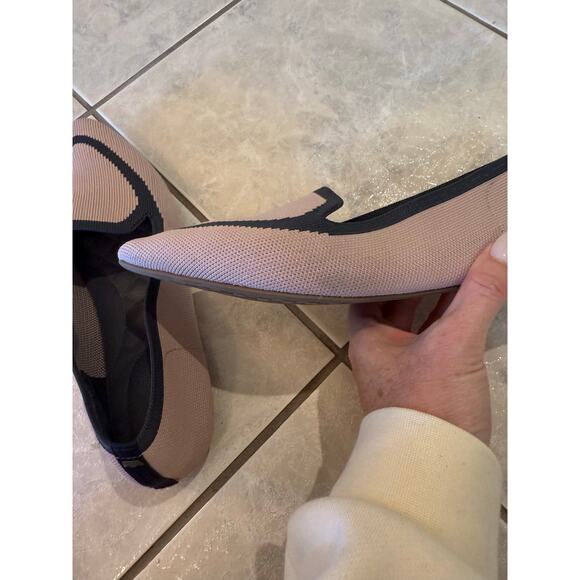 Birdies Women's Blackbird Pink Grey Slip On Fabric Knit Shoes Size 10 Flats - Picture 8 of 9